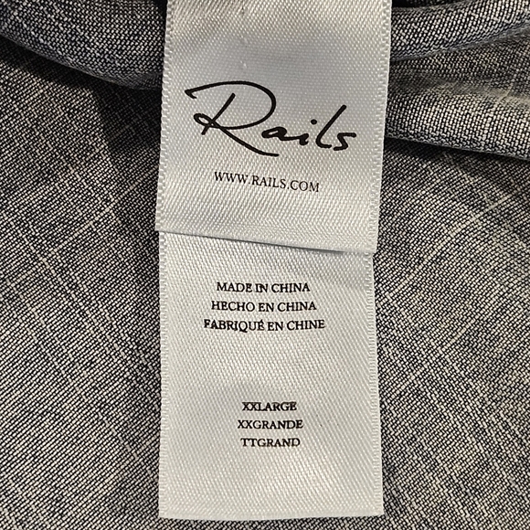 Rails SZ XXL Peasant Blue Filomena Flutter Short Sleeve Boxy Top Blouse - Picture 8 of 12